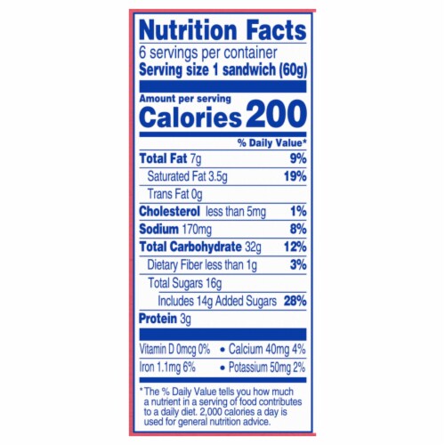 Kroger® Vanilla Chocolate Chip Frozen Dairy Dessert Sandwiches, 6 ct