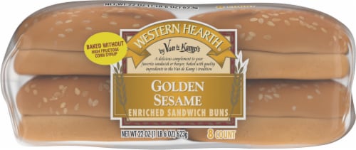 Western Hearth® Golden Sesame Extra Large Enriched Sandwich Buns Perspective: right