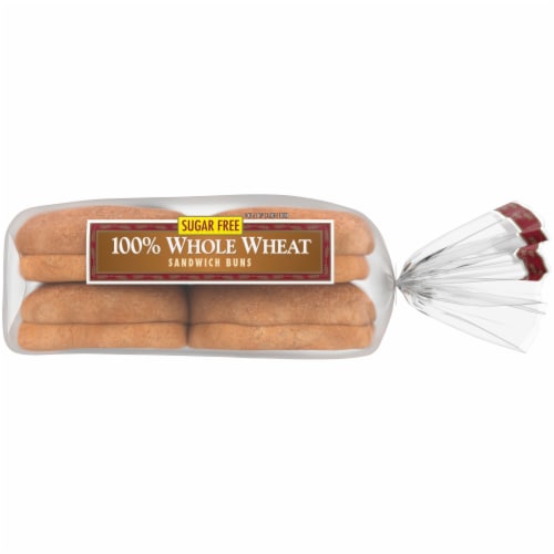 Western Hearth® Sugar Free 100% Whole Wheat Extra Large Sandwich Buns Perspective: right