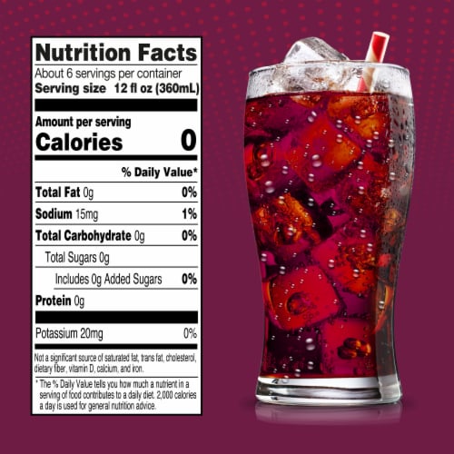 Big K® Cherry Cola Zero Sugar Zero Calorie Soda Bottle Perspective: right