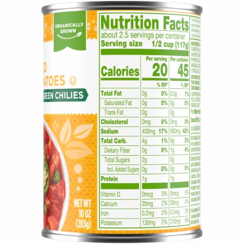 Simple Truth Organic® Diced Tomatoes with Green Chilies Perspective: right