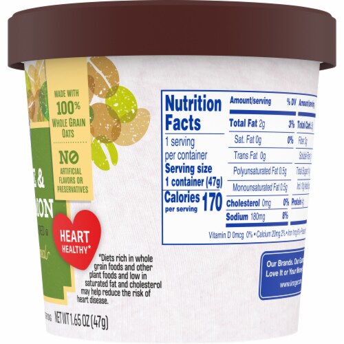 Kroger® Apple & Cinnamon Instant Oatmeal Cup Perspective: right