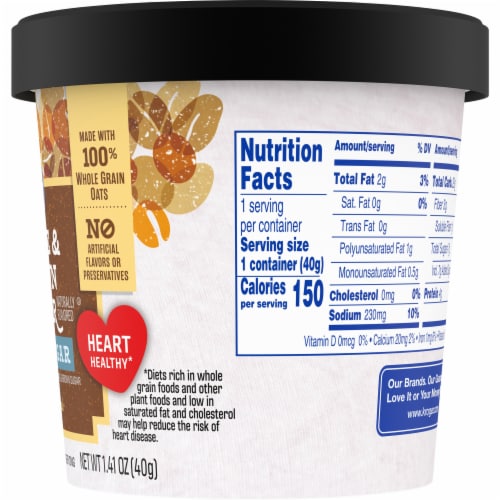 Kroger® Less Sugar Maple & Brown Sugar Instant Oatmeal Cup Perspective: right