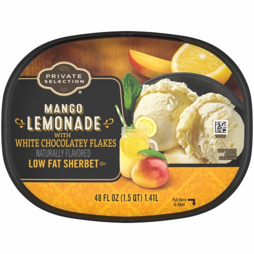 Private Selection® Mango Lemonade with White Chocolatey Flakes Sherbet Perspective: right