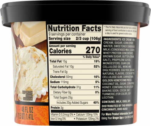 Private Selection® White Chocolate Honeycomb Crunch Ice Cream Tub Perspective: right