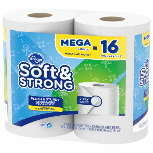 Kroger® Soft & Strong Toilet Paper Mega Roll Perspective: right