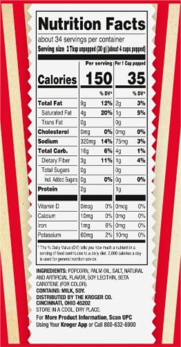 Kroger® Movie Theater Butter Microwave Popcorn Perspective: right