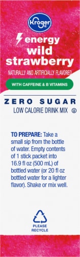 Kroger® Energy Zero Sugar Wild Strawberry Drink Mix Packets Perspective: right