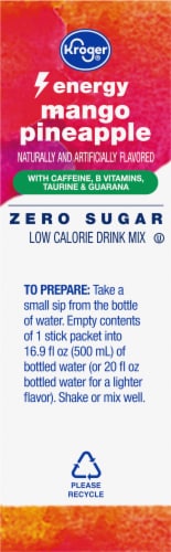 Kroger® Energy Zero Sugar Mango Pineapple Drink Mix Packets Perspective: right