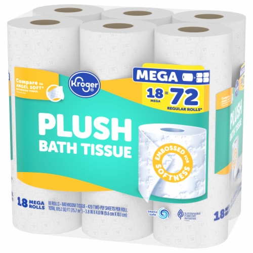 Kroger® Plush Toilet Paper Mega Roll Perspective: right