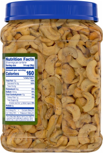 Kroger Seasalt and Cracked Pepper Cashews Perspective: right