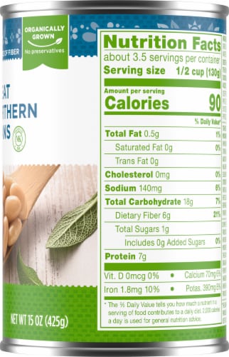Simple Truth Organic® Canned Great Northern Beans Perspective: right