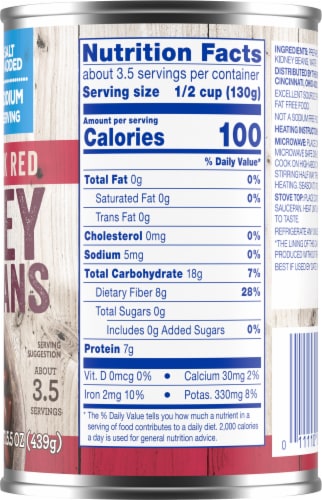Kroger® No Salt Added Dark Red Kidney Beans Perspective: right