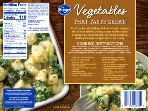 Kroger® Frozen Broccoli and Cauliflower Au Gratin Bake Family Size Perspective: right