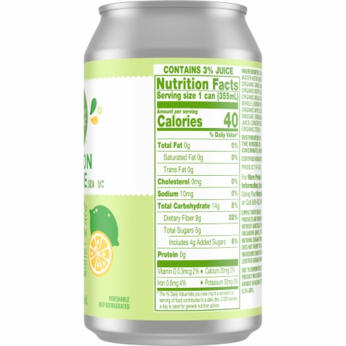 Simple Truth Organic Lemon Lime Probiotic Soda Can Perspective: right