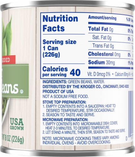 Kroger® No Salt Added Cut Green Beans Perspective: right