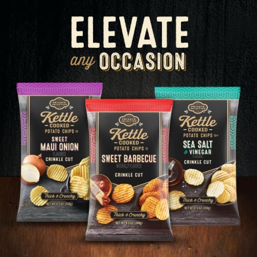 Private Selection® Sea Salt & Vinegar Crinkle Cut Kettle Chips Perspective: right