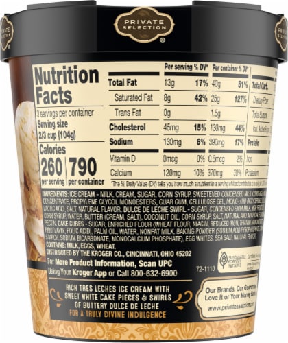 Private Selection Tres Leches Cake Ice Cream Pint Perspective: right