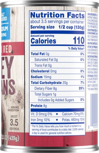 Kroger® Dark Red No Salt Added Kidney Beans Perspective: right