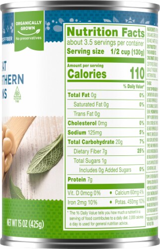 Simple Truth Organic® Great Northern Bean Can Perspective: right