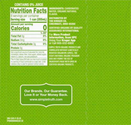 Simple Truth Organic™ Lemon Lime Seltzer Water Cans Perspective: right