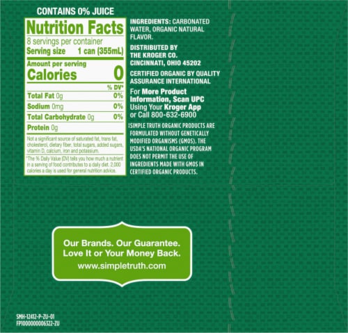 Simple Truth Organic™ Cucumber Melon Seltzer Water Cans Perspective: right