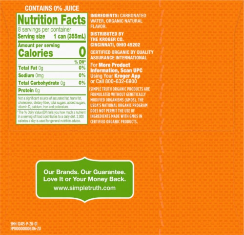 Simple Truth Organic™ Orange Vanilla Seltzer Water Cans Perspective: right