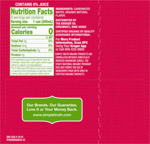 Simple Truth Organic™ Strawberry Watermelon Seltzer Water Cans Perspective: right