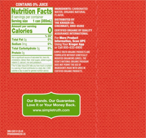 Simple Truth Organic™ Tangerine Lemongrass Seltzer Water Perspective: right