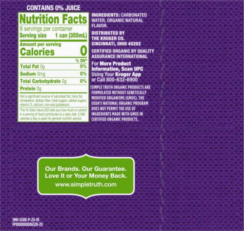 Simple Truth Organic™ Blackberry Hibiscus Seltzer Water Cans Perspective: right
