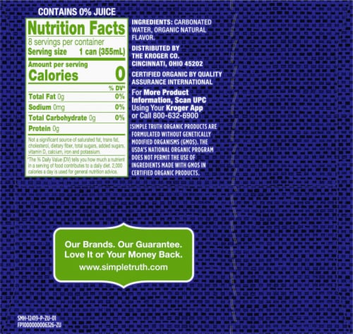 Simple Truth Organic™ Blueberry Acai Seltzer Water Cans Perspective: right