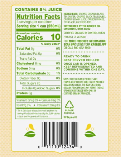 Simple Truth Organic™ Sparkling Lemon Black Tea Perspective: right