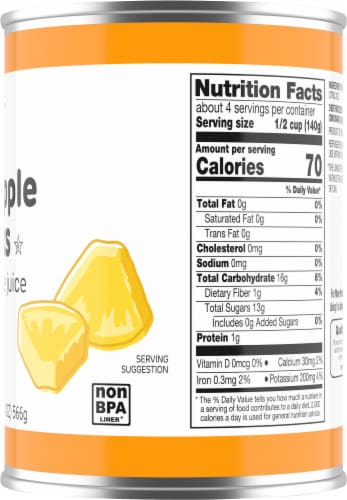 Smart Way™ Pineapple Chunks in Pineapple Juice Perspective: right