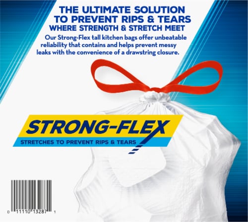 Kroger® Strong-Flex Unscented Tall Kitchen 13 Gallon Drawstring Bags Perspective: right