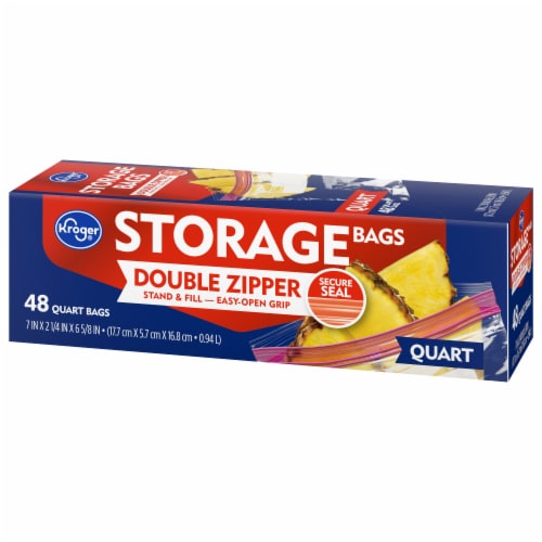 Kroger® Double Zipper Reclosable Quart Storage Bags Perspective: right