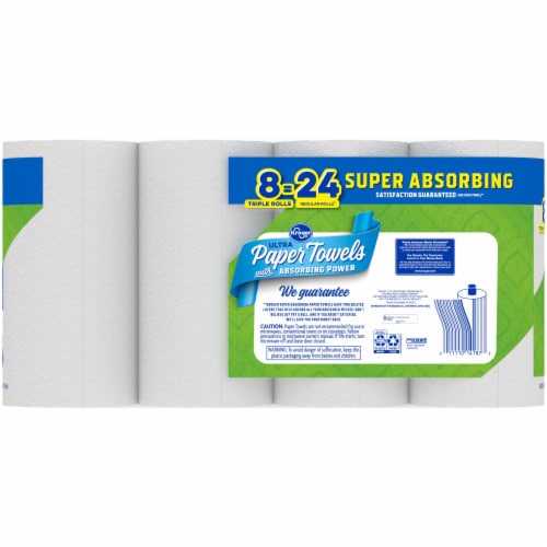 Kroger® Ultra Absorbing Power Paper Towels Triple Rolls Perspective: right