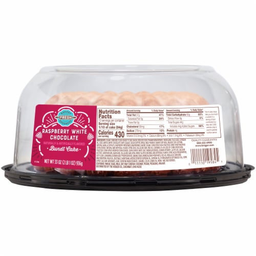 Bakery Fresh Goodness Raspberry White Chocolate Bundt Cake Perspective: right