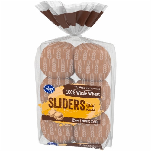 Kroger® 100% Whole Wheat Sliders Buns Perspective: right