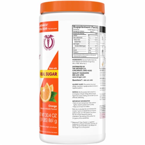 Kroger® Natural Fiber Orange Flavored Laxative Perspective: right