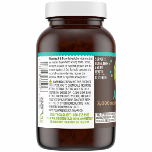 Simple Truth® Vitamin A & D Softgels Perspective: right