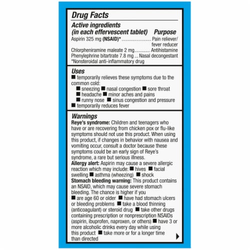 Kroger® Gluten Free Original Flavor Effervescent Cold Relief Tablets Perspective: right