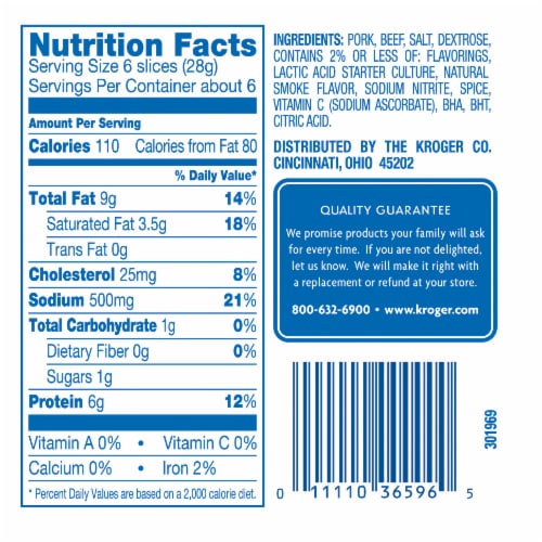 Kroger® Snack Size Hard Salami Perspective: right