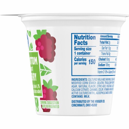 Kroger® Raspberry Fruit on the Bottom Lowfat Yogurt Perspective: right