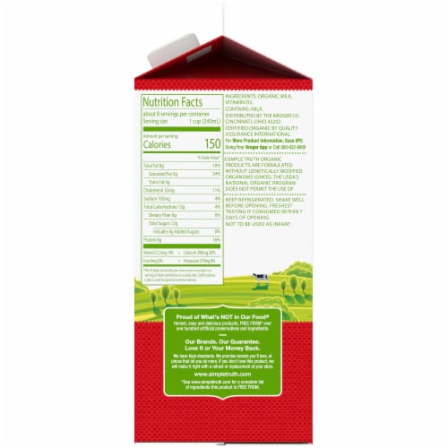 Simple Truth Organic® Whole Milk Perspective: right