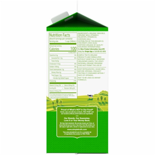 Simple Truth Organic® 1% Lowfat Milk Half Gallon Perspective: right