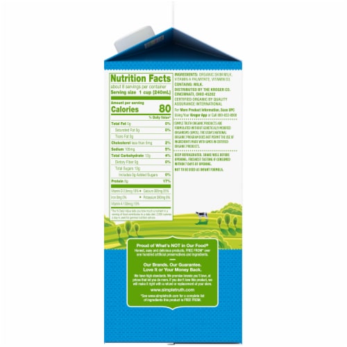 Simple Truth Organic® Fat Free Milk Perspective: right
