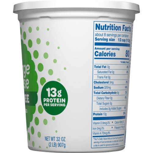 Kroger®  Fat Free Small Curd Cottage Cheese Tub Perspective: right