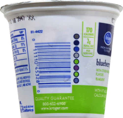 Kroger® Blueberry Fruit on the Bottom Grade A Lowfat Yogurt Perspective: right