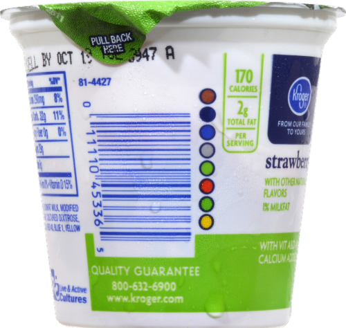 Kroger® Strawberry Fruit on the Bottom Grade A Lowfat Yogurt Perspective: right