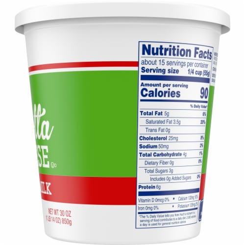 Kroger® Whole Milk Ricotta Cheese Perspective: right